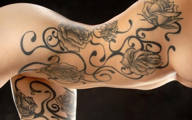 1920x1080 pix. Wallpaper boobs, lingerie, tattoo, nude, art, tummy, rozy