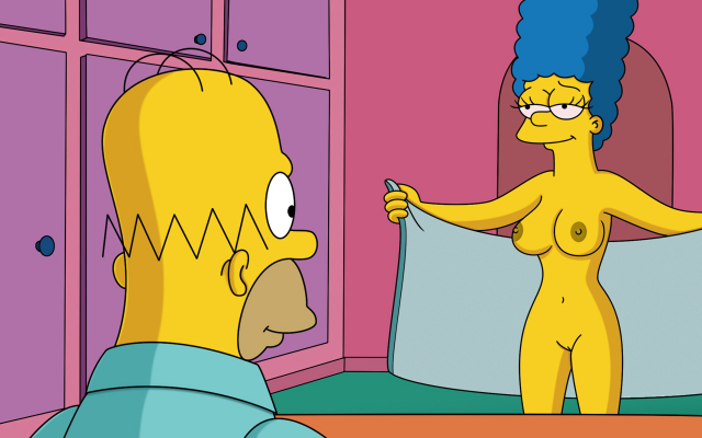 1920x1200 pix. Wallpaper The Simpsons, Homer Simpson, Marge Simpson, nude