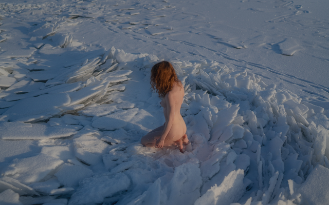2048x1366 pix. Wallpaper winter, snow, ice, tits, ass, naked