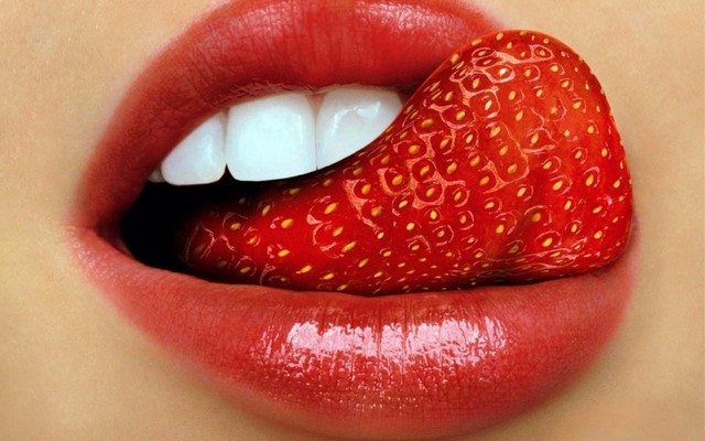 2080x1560 pix. Wallpaper lips, strawberry, red lips, sexy lips, strawberry lips