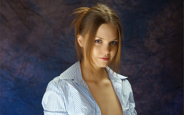 1997x1344 pix. Wallpaper girl, eye, brown hair, shirt, seroglazaya, amelie, emili, locks