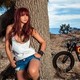 redhead, beauty, motocikl, fashion, veronica ricci wallpaper