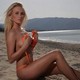 blonde, boobs, eye, model, sea, beach, figure, mountains, Cameron Silver, ocean wallpaper