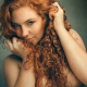 redhead, nude, curvy women, curly hairs wallpaper