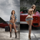 nicoleta macarencu, playboy, small tits, collage, cars, jeans shorts, undressing wallpaper