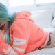 vanilla suicide, suicide girls, dyed hair, in bed, tattoo, pink lipstick, ass wallpaper