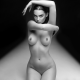 black and white, naked, sexy, hot, girl, boobs, big tits, nippes, hips, shaved wallpaper