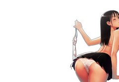 women, nipples, white panties, anime girls, original characters, tony taka, transparent wallpaper
