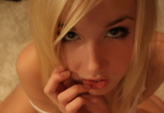blonde, cute girl, lips, face, model wallpaper