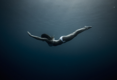 dark, underwater, bikini, legs wallpaper