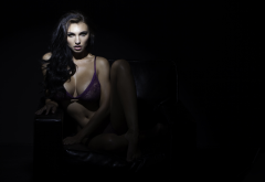 iryna ivanova, boobs, purple bra, model, bra, black hair, sexy, big tits, see-through wallpaper