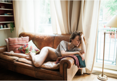 alyssa barbara, sofa, legs, bottomless, closed eyes wallpaper