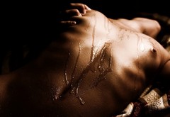 boobs, girl, nude, stomach, oil wallpaper