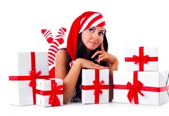girl, new year, gifts wallpaper