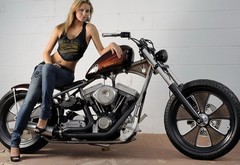 girl, hair, sexy, motocikl, bayk wallpaper