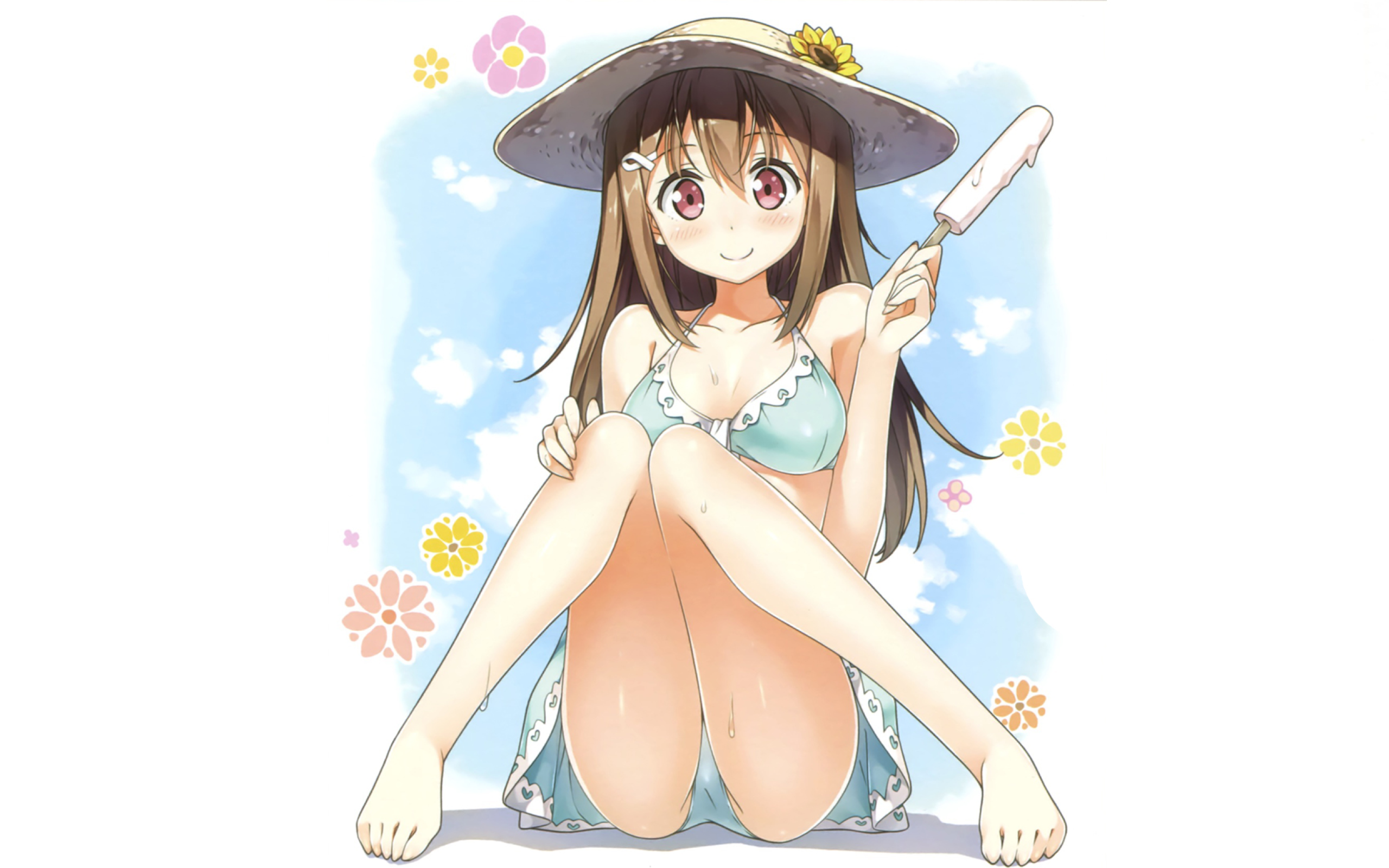 Download 2560x1600 kantoku, original characters, ice cream, popsicle,  bikini, anime girls Porno Photos, Erotic Wallpapers