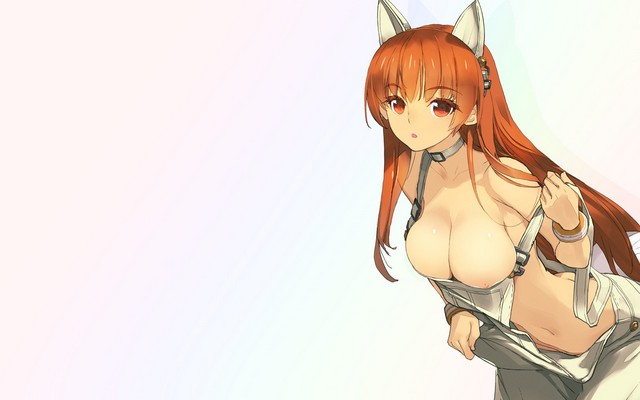 1920x1080 pix. Wallpaper nipples, white background, open mouth, anime girls, nekomimi