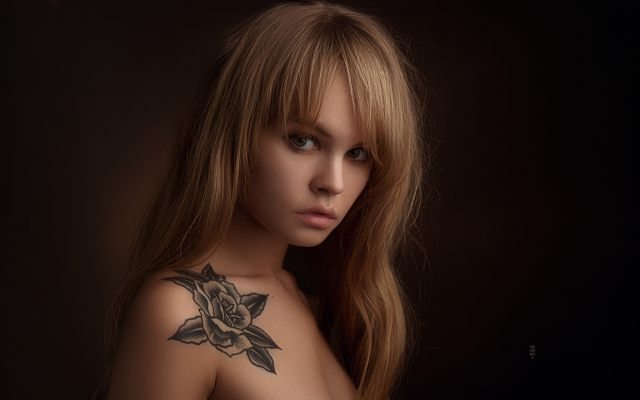 2048x1365 pix. Wallpaper Anastasia Scheglova, tattoo, face, portrait