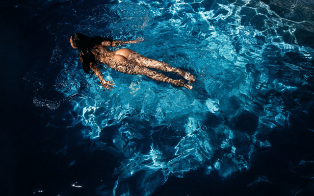 1920x1280 pix. Wallpaper water, nude, swimming, brunette, ass, pool