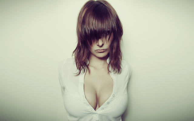 1920x1080 pix. Wallpaper boobs, face, model, brunette, big tits, blouse
