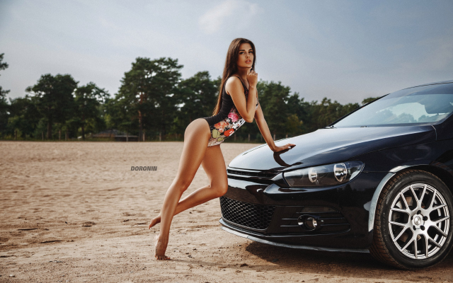 2560x1707 pix. Wallpaper sexy legs, hips, tanned, car, one-piece swimsuit, outdoors, beach, swimsuit