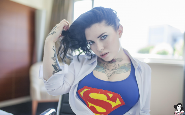 5616x3744 pix. Wallpaper voly suicide, suicide girls, tattoo, supergirl, black hair