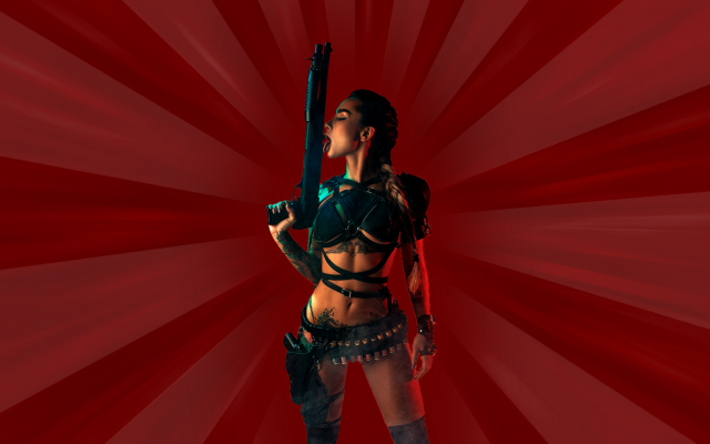 1920x1080 pix. Wallpaper angelica anderson, gun, weapon, tanned, hot
