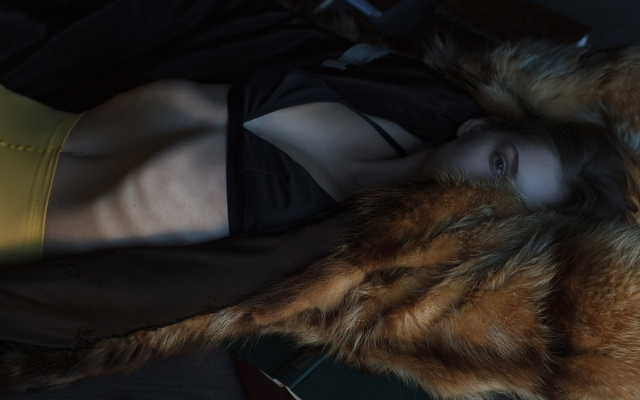 2560x1707 pix. Wallpaper itan plank, women, dark, model, pantyhose, bra, fur