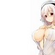 boobs, hentai, simple background, headphones, super sonico wallpaper