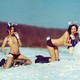 women, boots, topless, outdoors, winter, snow, carrots wallpaper