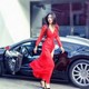 girl, car, in red, gait, bugatti wallpaper