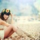 brunette, model, legs, boots, leaf, autumn, almudena navarro wallpaper
