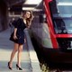 legs, dress, train, elektrichka wallpaper