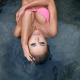 pink bra, booba, brunette, wet hair, makeup, bikini wallpaper