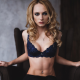 yulia matveeva, model, sitting, bra, pierced navel, flat belly wallpaper