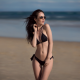 sunglasses, black bikini, sea, sand, beach, slim, thin wallpaper