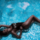 one-piece, wet body, wet hair, swimming pool, closed eyes, armpits, ass, top view, wet, exotic wallpaper
