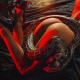 tanned, ass, back, high heels, snake, nude wallpaper