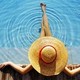 water, girl, pool, hat wallpaper