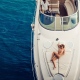 carolin pauli, playboy, yacht, sea, tanned, naked, sunglasses wallpaper