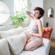 akilina suicide, akilina, redhead, suicide girls, sofa, lingerie, white bra, bra, white lingerie wallpaper