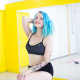 redkaya, model, tattoo, dyed hair, blue hair, smiling, sport, suicide girls wallpaper