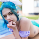 kuroha suicide, model, suicide girls, dyed hair, no bra, finger in mouth, topless, sexy wallpaper