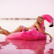 model, blonde, floater, lagoon, water, bikini, salt lake, swimsuit, pink bikini, legs, wet wallpaper