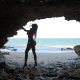 tits, nude, ass, beach, sea, boobs, sand, cave wallpaper
