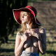 anastasiya scheglova, tits, hat, blonde, tattoo, nipples wallpaper