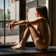 anzelika, nude, ass, windows, model, brunette, legs wallpaper