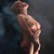 busty, short hair, girl, nude, fat, big tits, boobs, nipples, blonde, smoke wallpaper