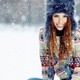 girl, snow, krupnyy plan wallpaper