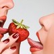 tongue, strawberry wallpaper